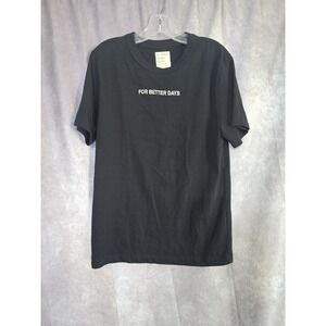 Fordays For Better Days Unisex Slim Crew Black T Shirt Size L Organic Cotton